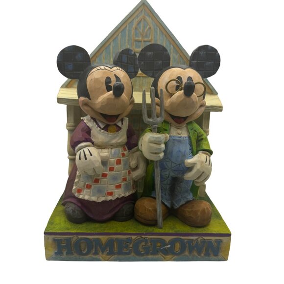 Disney Showcase Coll Jim Shore Traditions Homegrown Mickey & Minnie Figurine - Picture 1 of 8